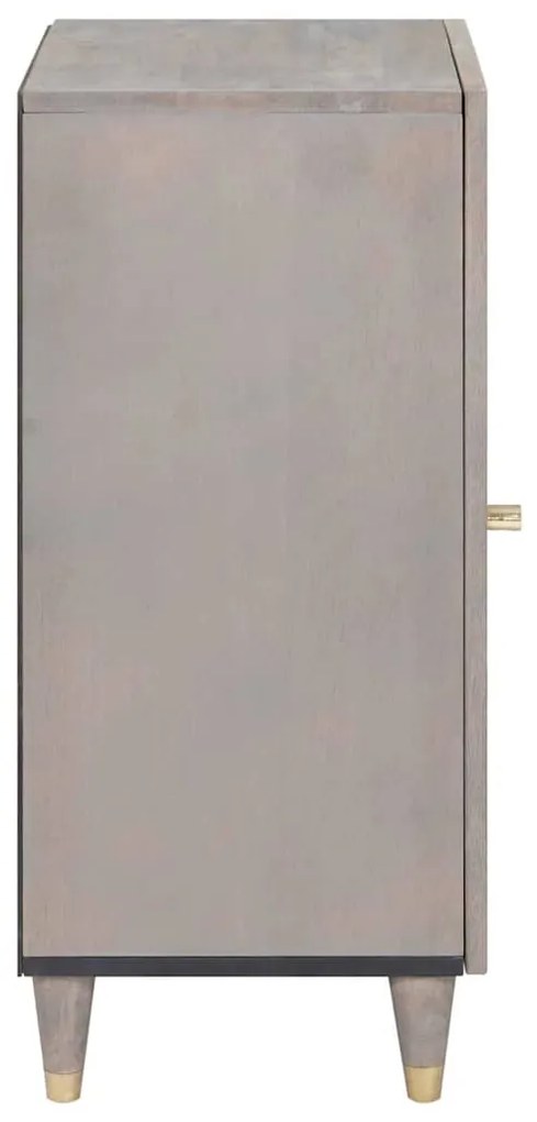 vidaXL Πλαϊνό γραφείο με ράφι με πόρτα Γκρι και Χρυσό 40 x 33 x 75 εκ.