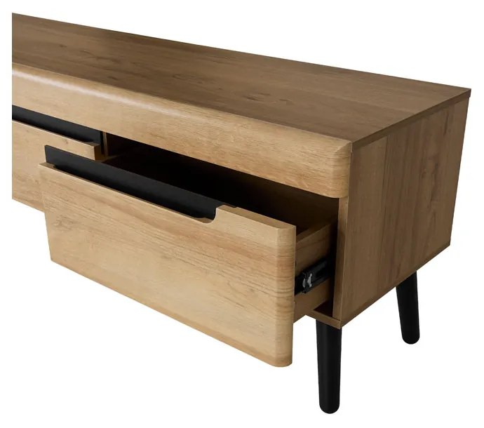 GRIF TV STAND ΦΥΣΙΚΟ ΜΑΥΡΟ 160x40xH50cm - 05-0752