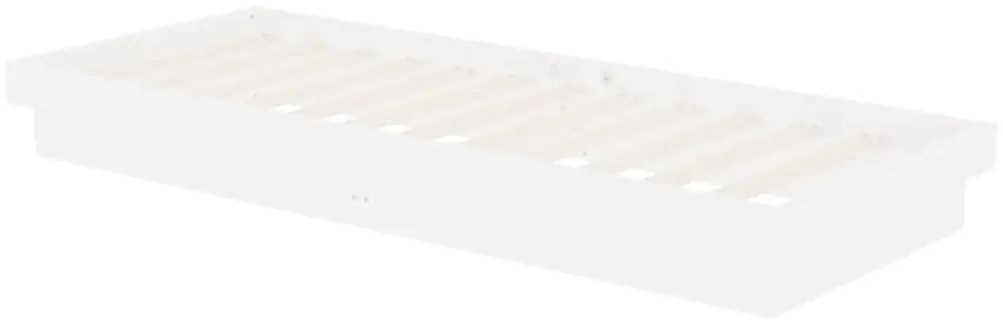 vidaXL Πλαίσιο Κρεβατιού Λευκό 75x190 εκ. Μασίφ Ξύλο Small Single