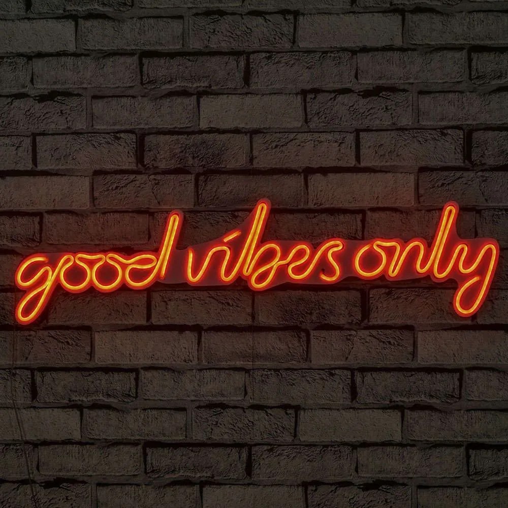Διακοσμητικό Φωτιστικό Τοίχου Good Vibes Only 395NGR1586 76x2x19cm Led 22,6W Red Wallity