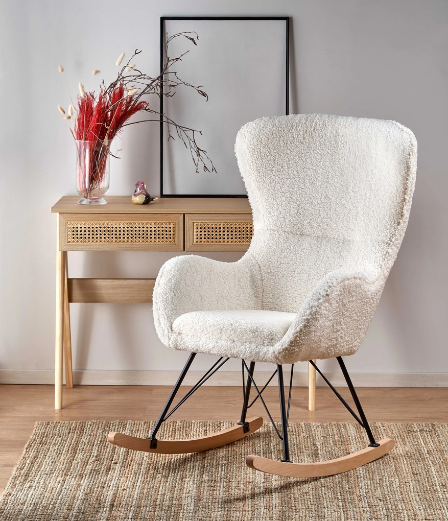 LIBERTO 2 leisure armchair cream / black / natural DIOMMI V-CH-LIBERTO_2-FOT-KREMOWY