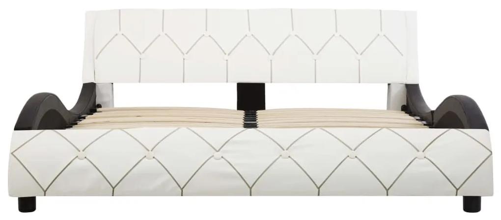 Πλαίσιο Κρεβατιού Ασπρόμαυρο 140x200 εκ. Συνθετικό Δέρμα - Λευκό