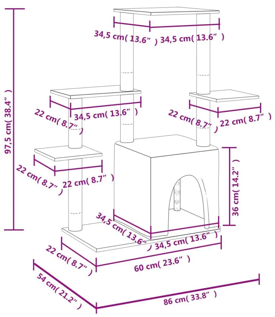 Γατόδεντρο Κρεμ 97,5 εκ. με Στύλους Ξυσίματος από Σιζάλ - Κρεμ