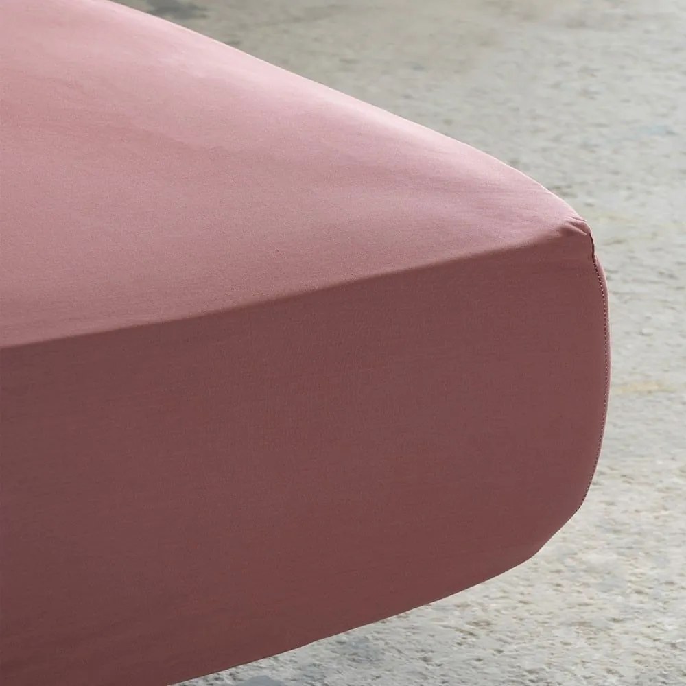 Σεντόνι Unicolors Με Λάστιχο Wine Red Nima Μονό 100x232cm 100% Cotton