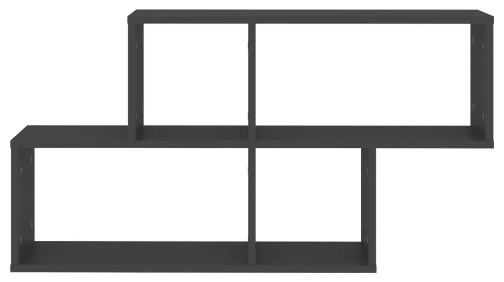 vidaXL Ράφι Τοίχου Γκρι 100 x 18 x 53 εκ. από Μοριοσανίδα