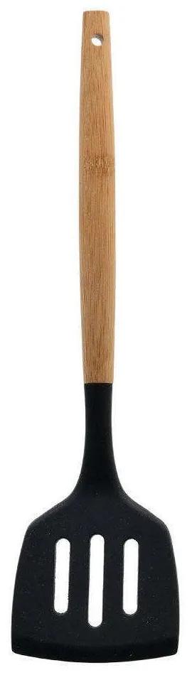 Σπάτουλα Τρυπήτη Bamboo Essentials 01-14636 32x8x3,5cm Natural-Black Estia Bamboo,Σιλικόνη
