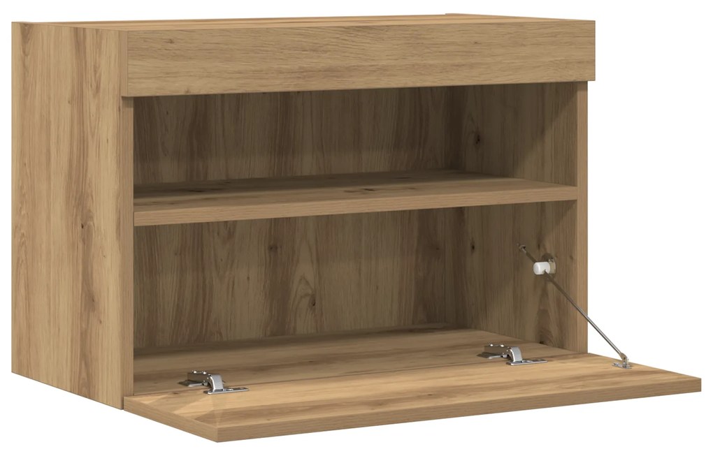 vidaXL Ντουλάπα Τοίχου για TV με LED Φώτα Artisan Oak 60x30x40 εκ.