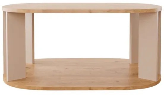 Τραπέζι Solka pakoworld σε oak απόχρωση με ανοιχτό γκρι 90x56x40εκ 197-000310