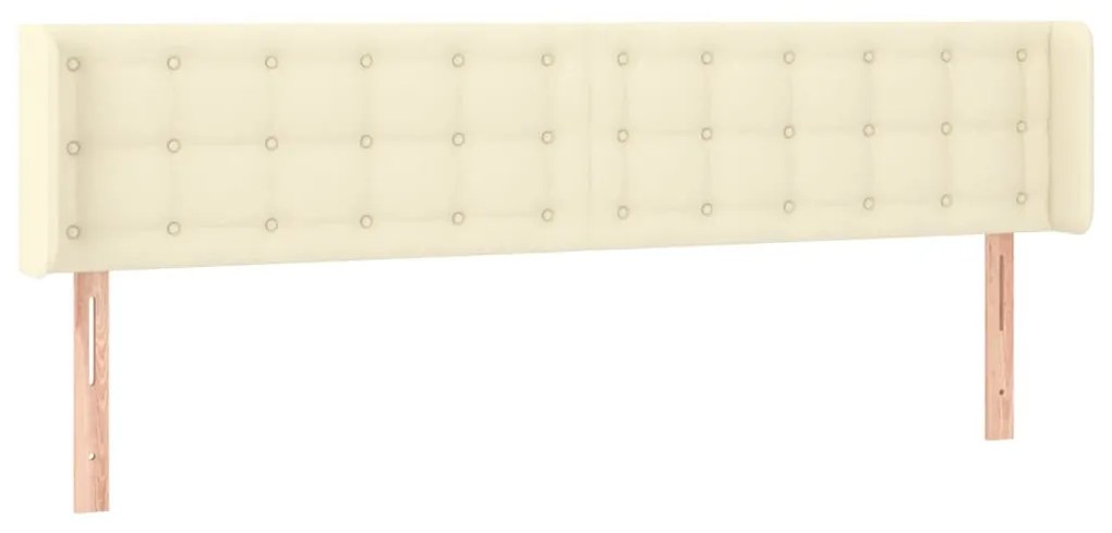 vidaXL Κεφαλάρι με Πτερύγια Κρεμ 163x16x78/88 εκ. Συνθετικό Δέρμα