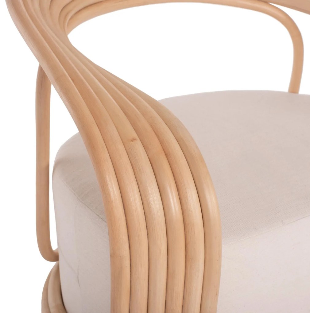 Πολυθρόνα DUCHESS C9478 Φυσικό Rattan με Εκρού Μαξιλάρι 81x59x70Y εκ. 81x59x70 εκ.