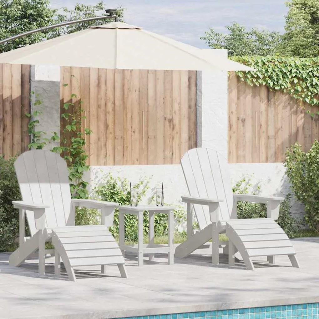vidaXL Έπιπλα Χαλάρωσης Κήπου 3 pcs Λευκό 38 x 38 x 46cm Πλαστικό