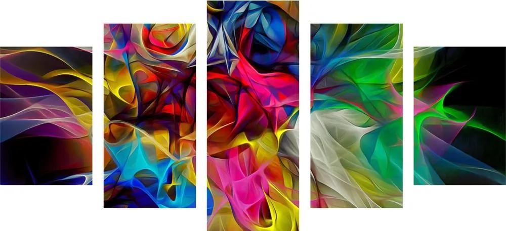 Αφηρημένο χρωματικό χάος εικόνας 5 μερών - 100x50