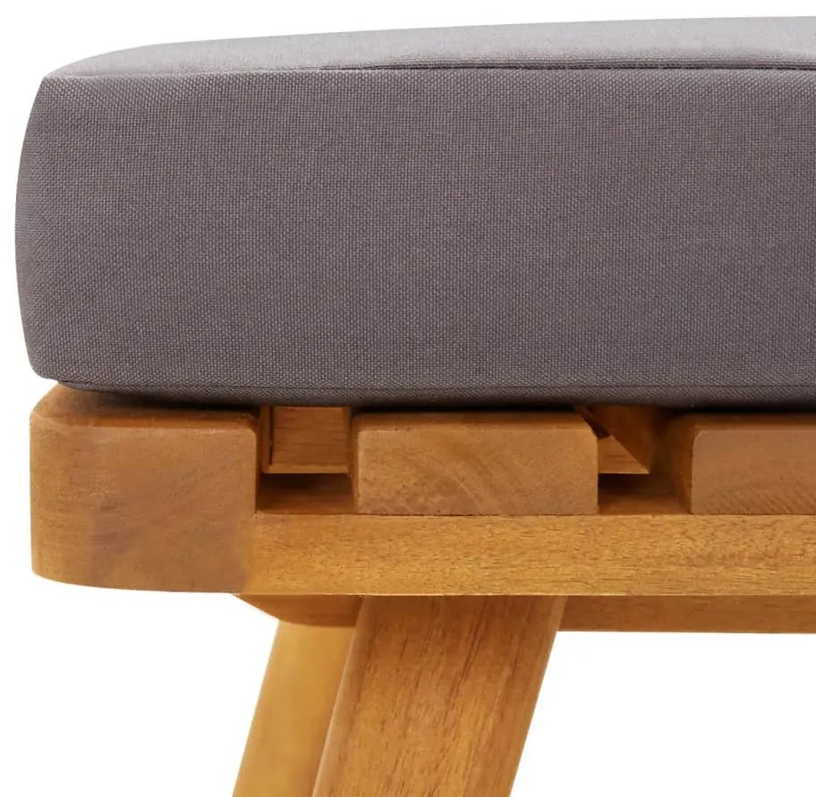 vidaXL Υποπόδιο Κήπου 60x60x29 εκ. από Μασίφ Ξύλο Ακακίας με Μαξιλάρι