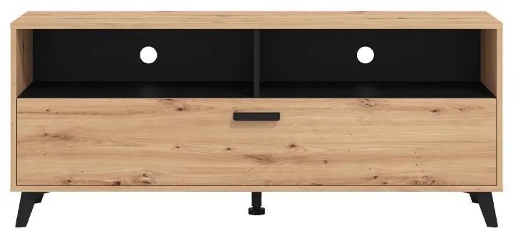 Έπιπλο Τηλεόρασης Umbria TV 140 Artisan - Μαύρο 137x40x57 εκ. 137x40x57 εκ.
