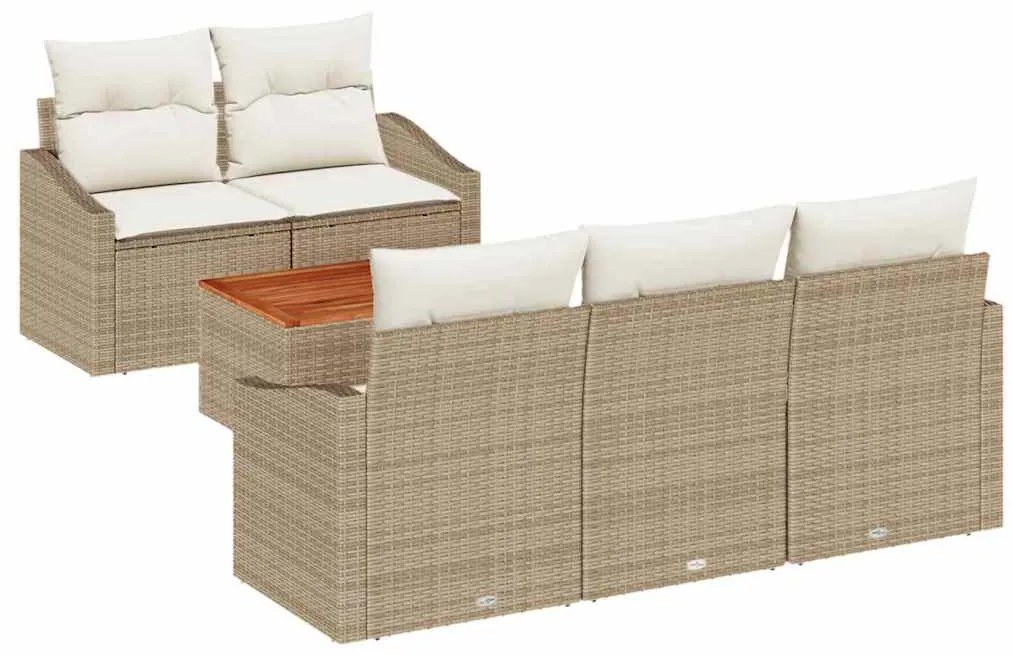 vidaXL Σετ Καναπέ Κήπου 6 pcs Beige, λευκό