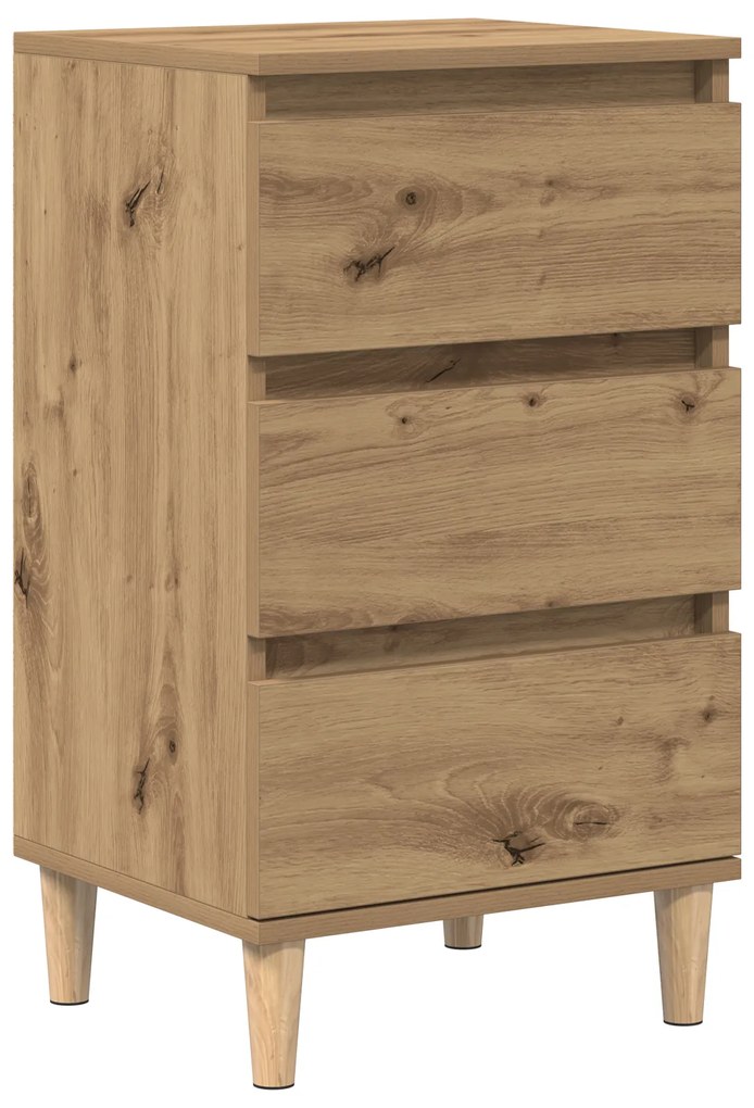 vidaXL Κομοδίνο Καλλιτέχνη από Δρυ 40x35x70 εκ. Επεξεργασμένο Ξύλο