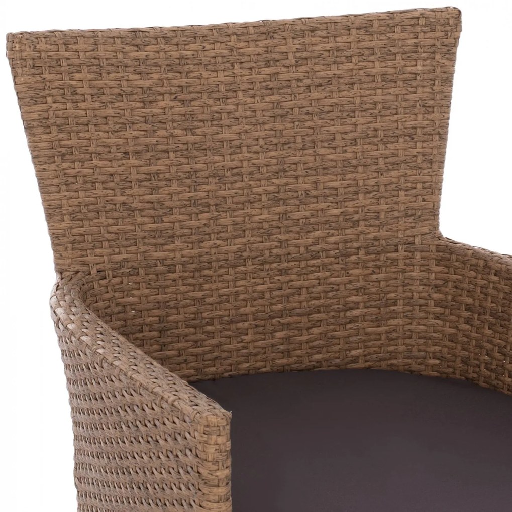 Καρέκλα - Πολυθρόνα NISHA C5684.02 Μεταλλική με Wicker Καφέ - Μόκα &amp; Μαξιλάρι 58x60x87 εκ. 58x60x87 εκ.