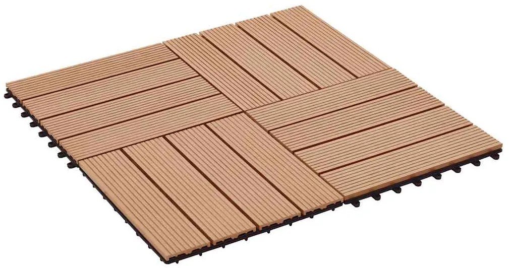 vidaXL Πλακάκια Deck 11 τεμ. Χρώμα Teak 30 x 30 εκ. 1 μ² από WPC