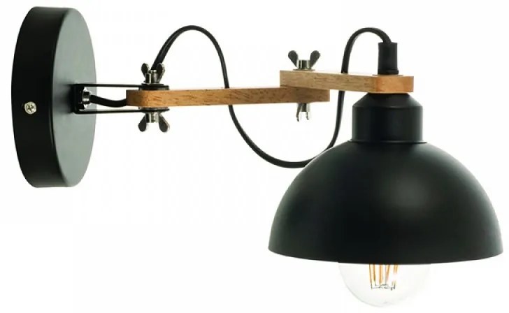 InLight Φωτιστικό Επίτοιχο Απλίκα 1xE27 Μαύρο 43382-BL