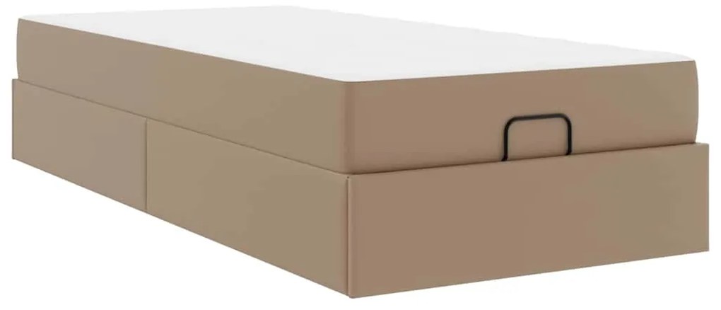 vidaXL Σκελετός κρεβατιού με στρώμα με στρώμα 2 pcs Ώχρα PVC