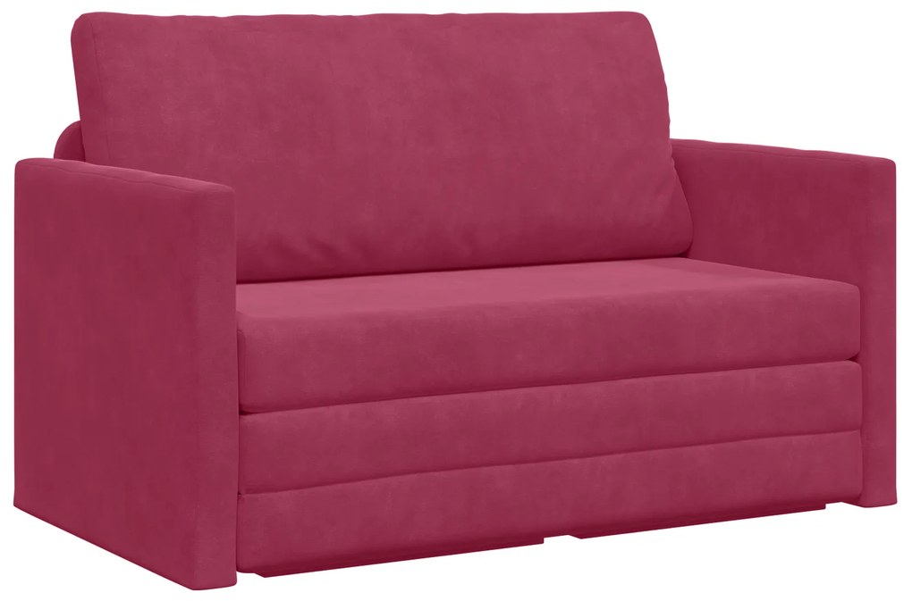 vidaXL Καναπές Κρεβάτι 2-σε-1 Κόκκινος 124x204x61 εκ. Βελούδο