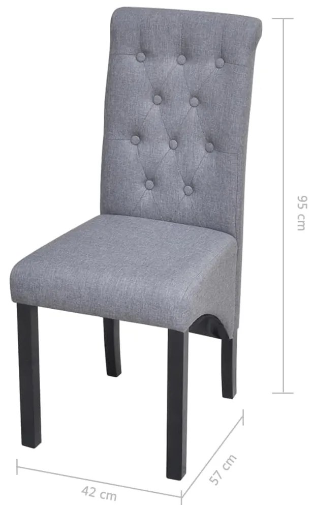 vidaXL Καρέκλες Τραπεζαρίας 4 τεμ. Ανοιχτό Γκρι Υφασμάτινες