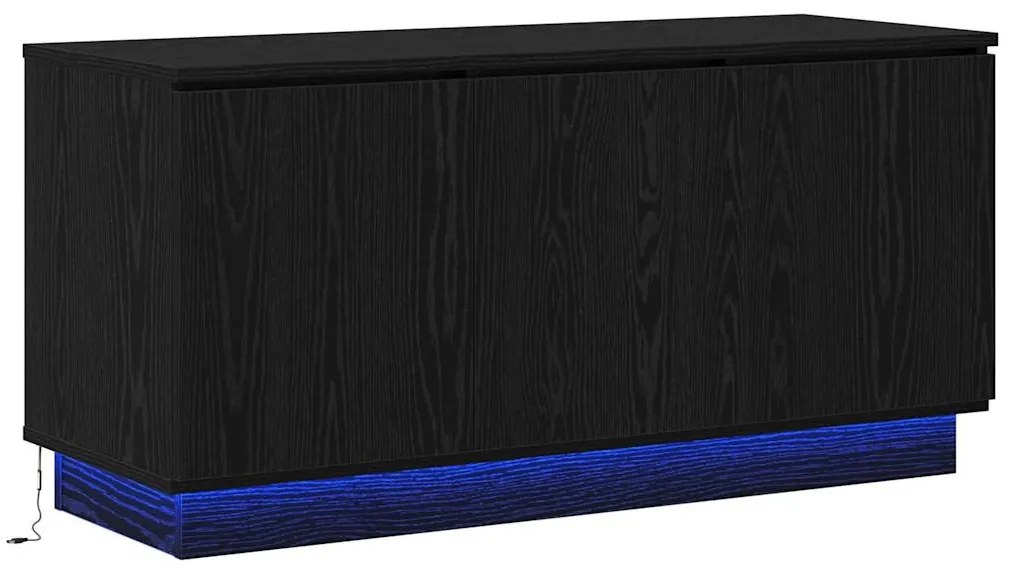 vidaXL Ντουλάπα Τηλεόρασης με LED Μαύρη δρυς 100 x 38 x 49 εκ.