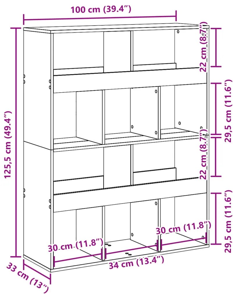 ΒΙΒΛΙΟΘΗΚΗ ΑΡΤΙΣΙΑΝΗ ΔΡΥΣ 100X33X125,5ΕΚ ΑΠΟ ΕΠΕΞΕΡΓΑΣΜΕΝΟ ΞΥΛΟ 3309365