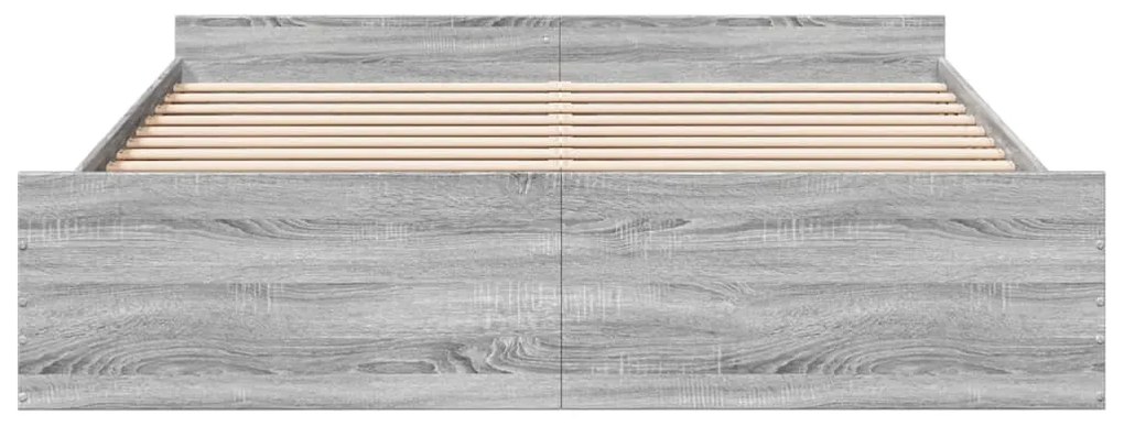 Πλαίσιο Κρεβατιού με συρτάρια Γκρι sonoma 200x200εκ. Επεξ. Ξύλο - Γκρι