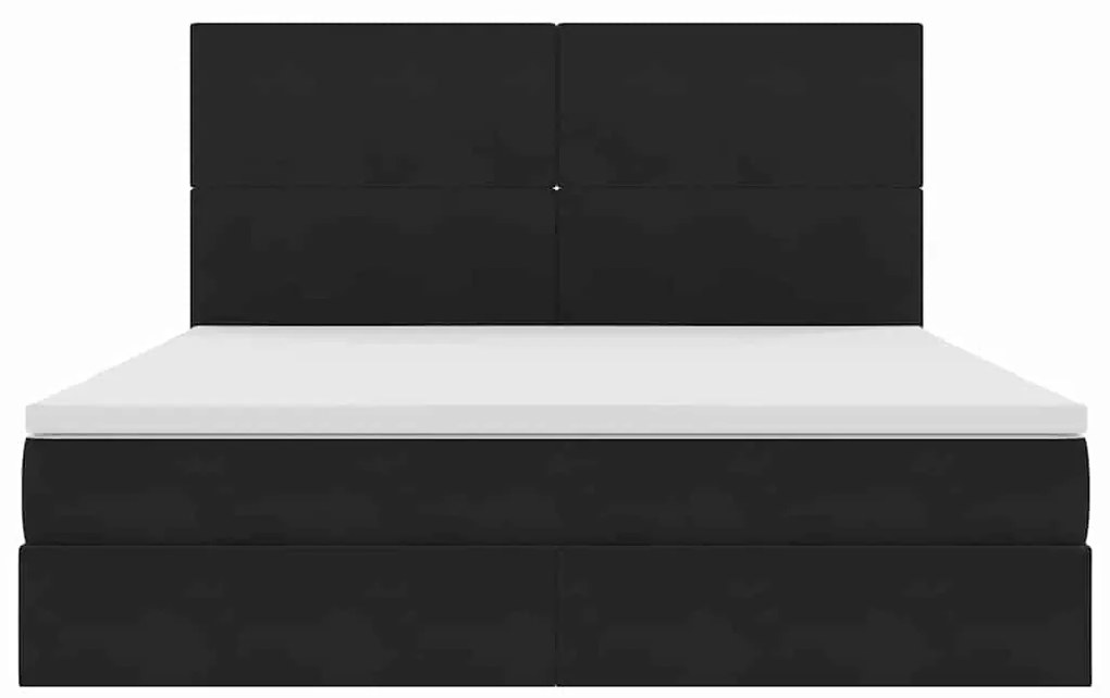 vidaXL Κρεβάτι με αποθηκευτικό χώρο και στρώμα Μαύρο 180 x 200 cm