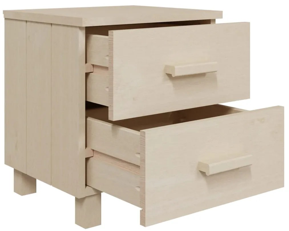 vidaXL Κομοδίνα HAMAR 2 Τεμ. Μελί 40x35x44,5 εκ. Μασίφ Ξύλο Πεύκου
