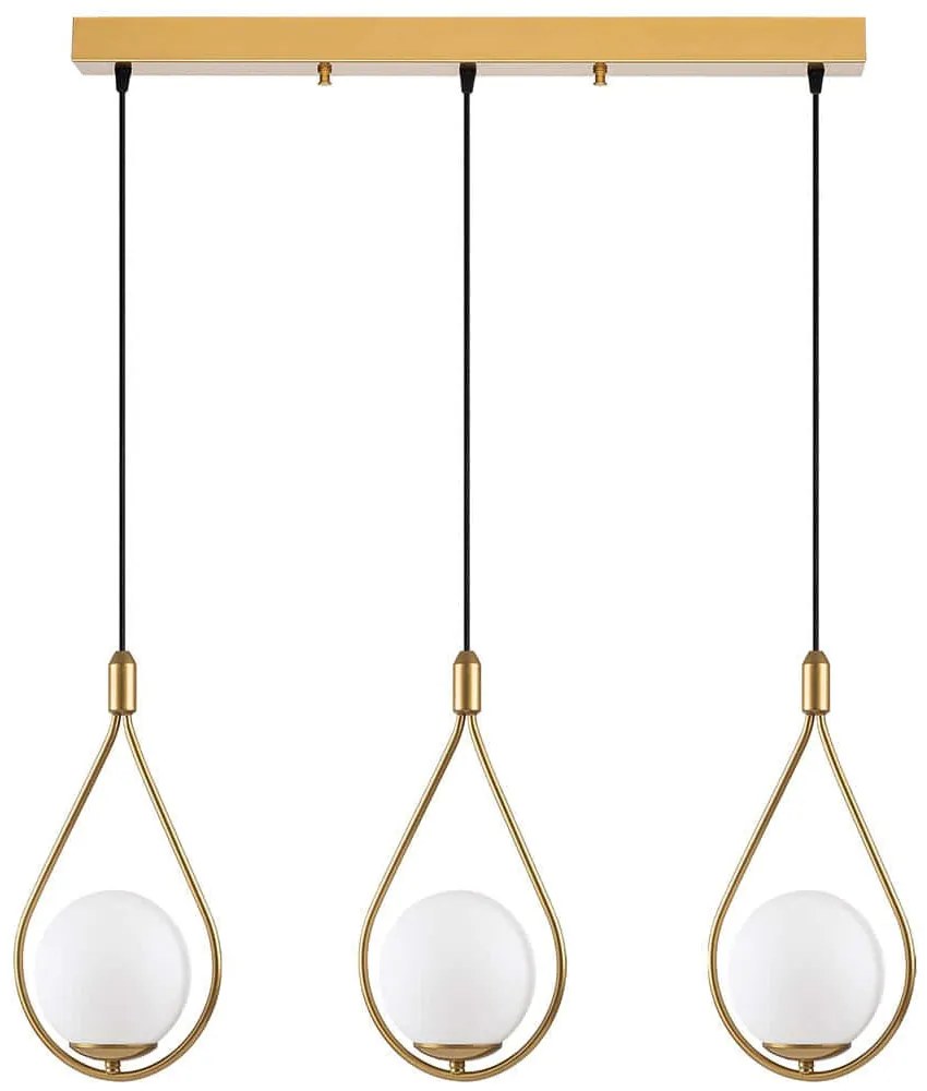 Φωτιστικό Οροφής - Ράγα Mudoni 521SHN3456 70x15x136cm 3xE27 40W Gold Opviq