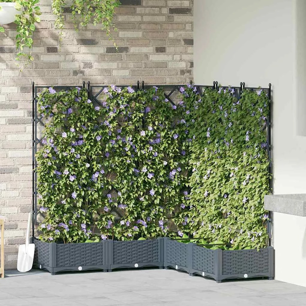 vidaXL Κηποτινάκι με Τρέλα 5 pcs Ανοιχτό γκρι 120 x 120 x 125.5 εκ. PP