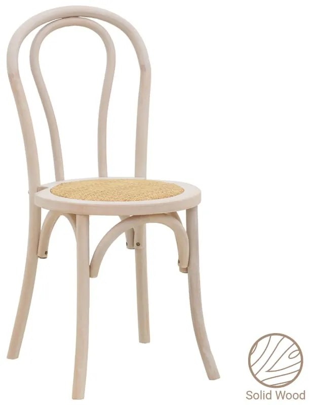 Καρέκλα Azhel pakoworld white wash ξύλο οξιάς-έδρα φυσικό rattan 41x50x89εκ