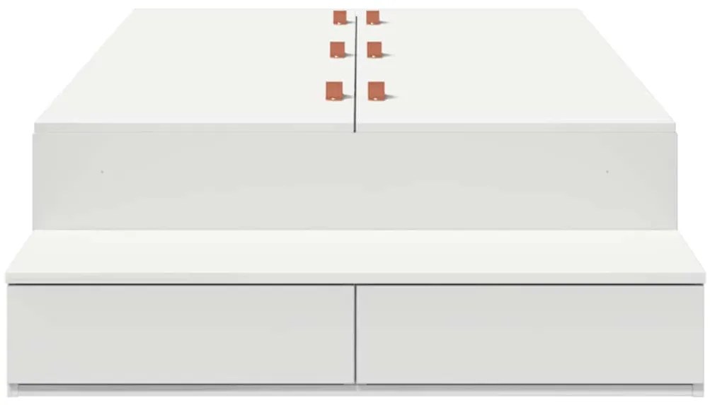 vidaXL Κρεβάτι με αποθηκευτικό χώρο Λευκό 236.5 x 80 x 31.5 εκατοστά