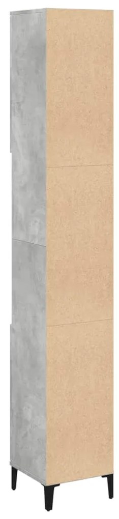 vidaXL Ντουλάπι Μπάνιου Γκρι Σκυροδέματος 30x30x190 εκ. Επεξ. Ξύλο