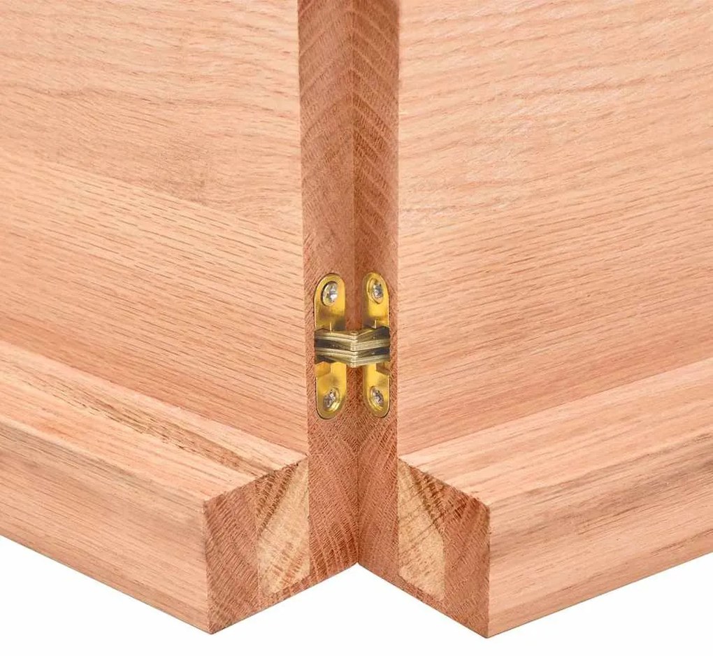 vidaXL Ράφι Τοίχου Ανοιχτό Καφέ 160x40x(2-6)εκ. Επεξ. Μασίφ Ξύλο Δρυός