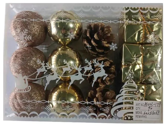 Σετ Χριστουγεννιάτικα στολίδια - 6cm - 12pcs - 231795-231795