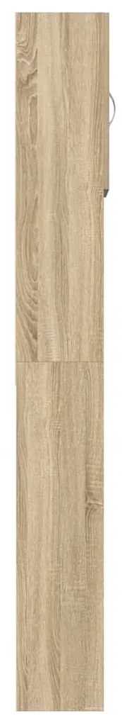 vidaXL Ντουλάπι Πλυντηρίου Χρώμα Sonoma Δρυς 64x24x190 εκ Επεξ. Ξύλο