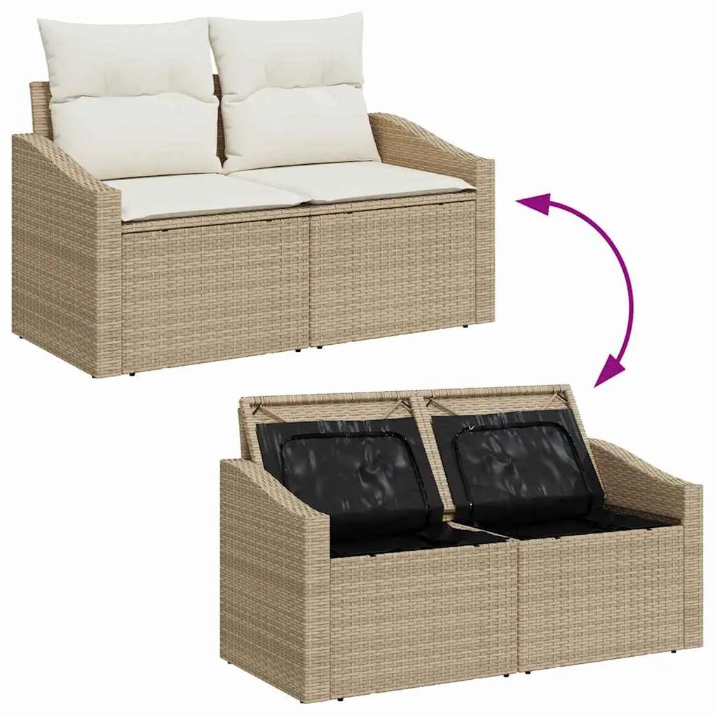 vidaXL Σετ Καναπέ Κήπου 8 pcs Μπεζ και Κρέμα 80 x 80 x 71 cm