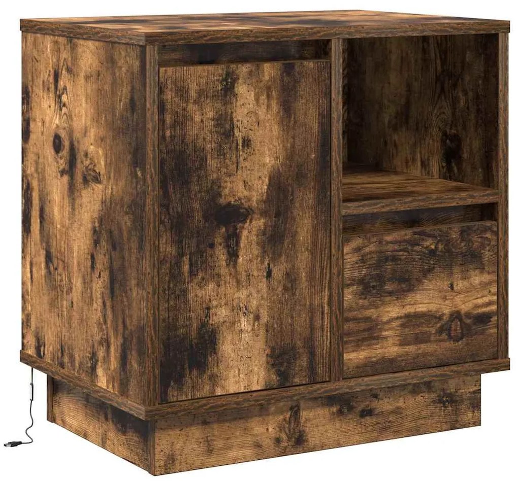 vidaXL Κομοδίνο με Καπνιστή δρυς 50 x 34.5 x 50 εκ. Επεξεργασμένο ξύλο