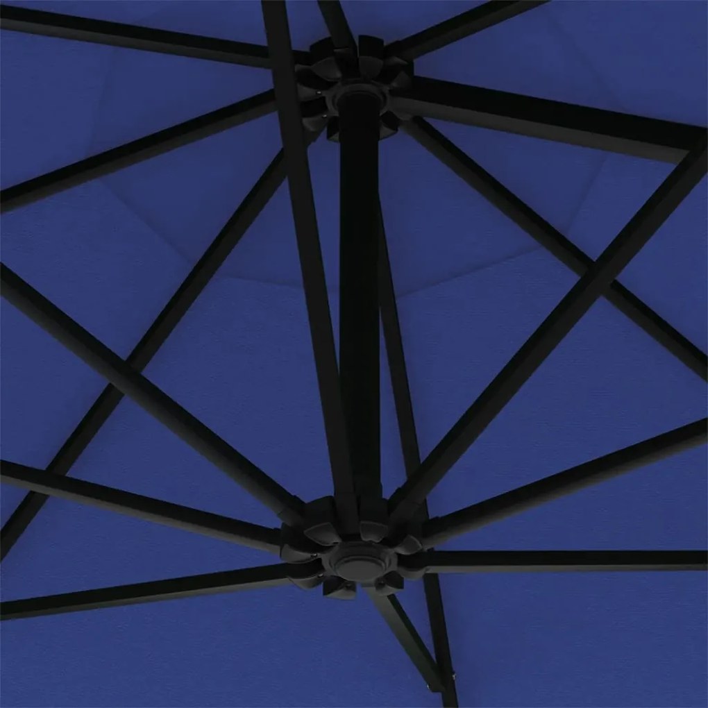 Ομπρέλα Κήπου Επιτοίχια με LED Μπλε 300 εκ. 312529