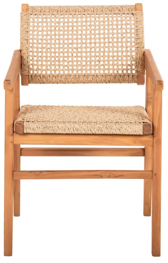 Πολυθρόνα BJORN Μασίφ Ξύλο Teak Φυσικό και Σχοινί 54,5x61x85Yεκ. 54.5x61x85 εκ.