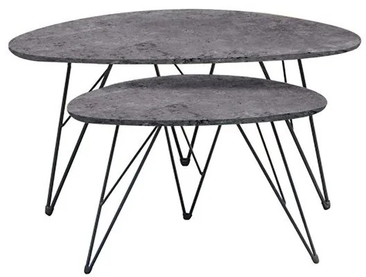NANCY CONCRETE MDF ΣΕΤ 2 ΤΡΑΠΕΖΑΚΙΑ 09.0443