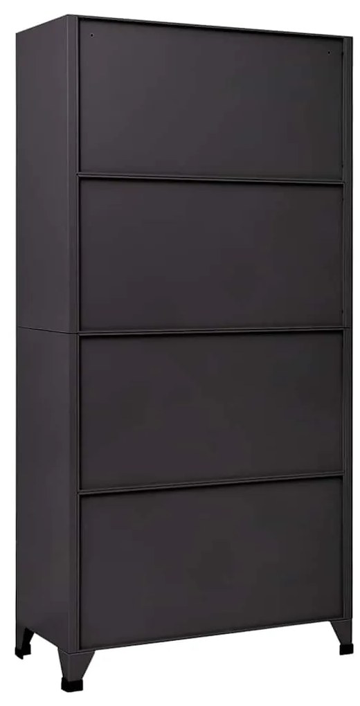 vidaXL Φοριαμός Ανθρακί / Κόκκινο 90 x 45 x 180 εκ. Ατσάλινος