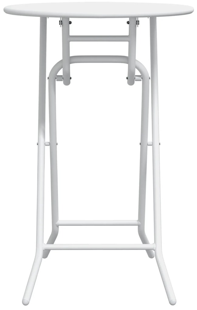 vidaXL Πτυσσόμενο Τραπέζι Κήπου Λευκό Ø50x72 cm Ατσάλι