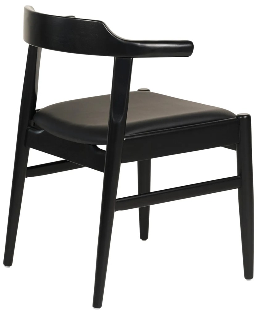 ΠΟΛΥΘΡΟΝΑ ΤΡΑΠΕΖΑΡΙΑΣ CERSEI HM9946.02 RUBBERWOOD &amp; PU ΣΕ ΜΑΥΡΟ 57x54x74Υεκ