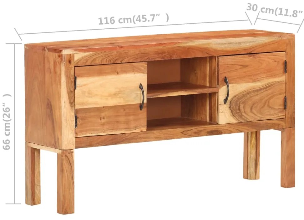 vidaXL Μπουφές 116 x 30 x 66 εκ. από Μασίφ Ξύλο Ακακίας