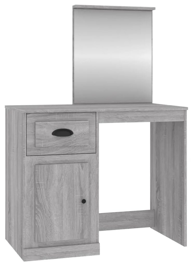 vidaXL Μπουντουάρ με Καθρέφτη Γκρι Sonoma 90x50x132,5 εκ. Επεξ. Ξύλο