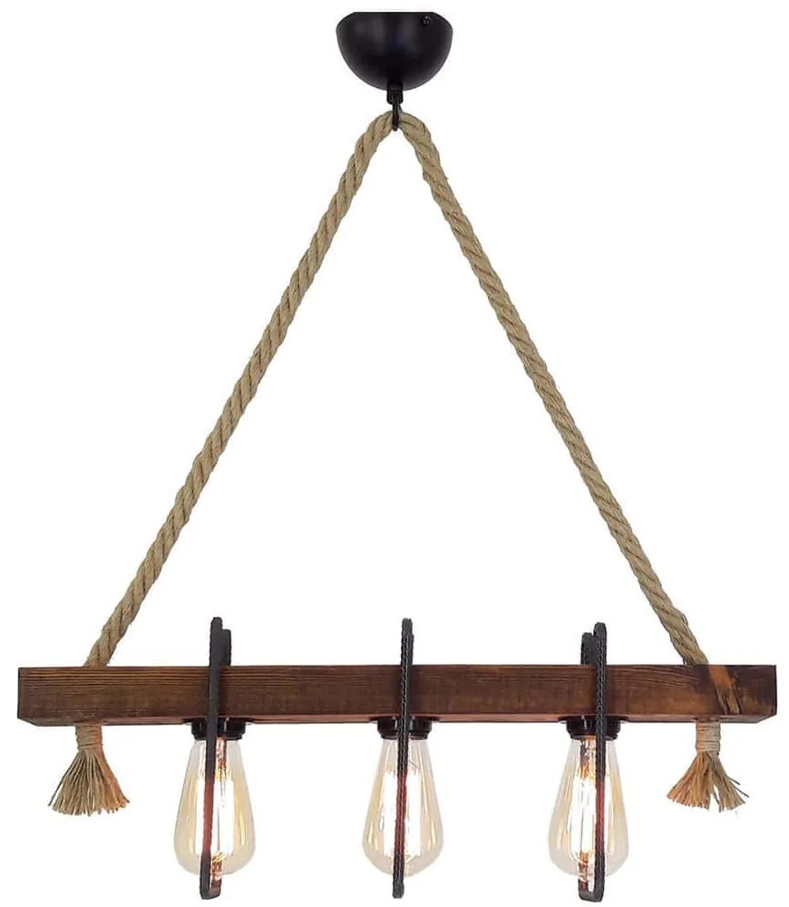 Φωτιστικό Οροφής - Ράγα Demir 806ALD1478 60x10x70cm 3xE27 40W Walnut Opviq